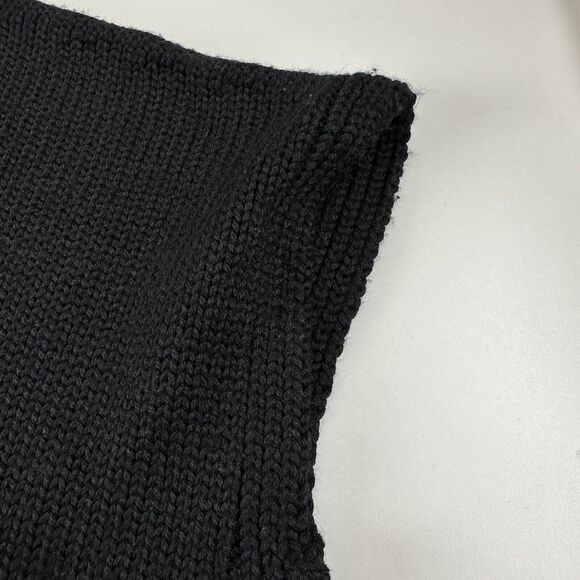Jigsaw Turtleneck Cowl Thick Sleeveless Sweater Black Wool Blend Womens Sz OS - Picture 5 of 10